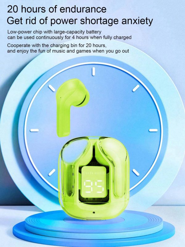 Crystal Transparent Case With Type-c Charging | Earbuds Bluetooth 5.3 (without Pouch)