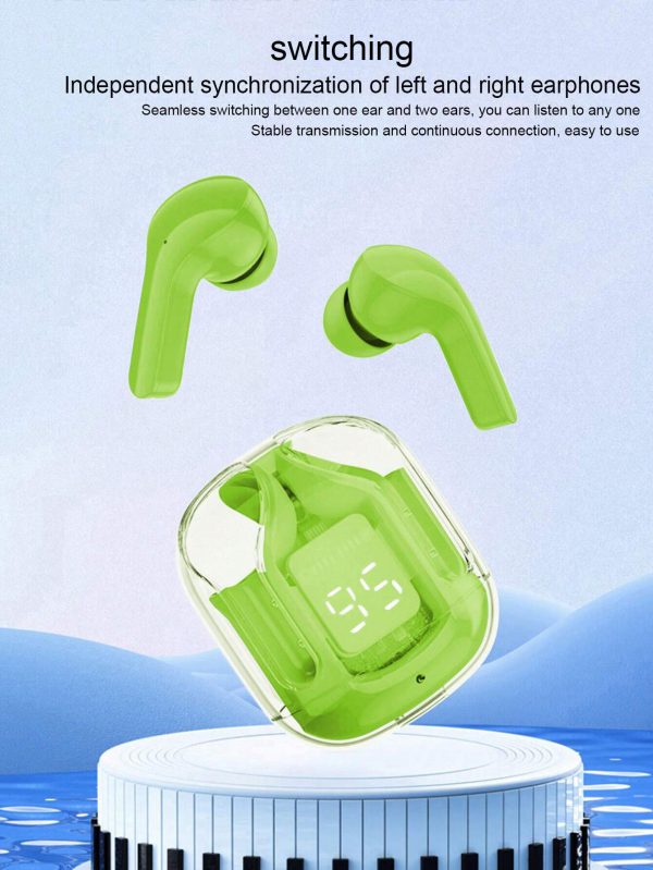 Crystal Transparent Case With Type-c Charging | Earbuds Bluetooth 5.3 (without Pouch)