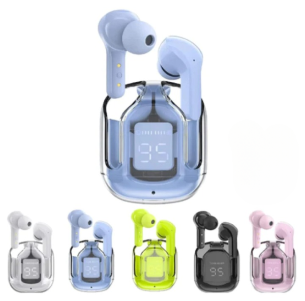 Crystal Transparent Case With Type-c Charging | Earbuds Bluetooth 5.3 (without Pouch)