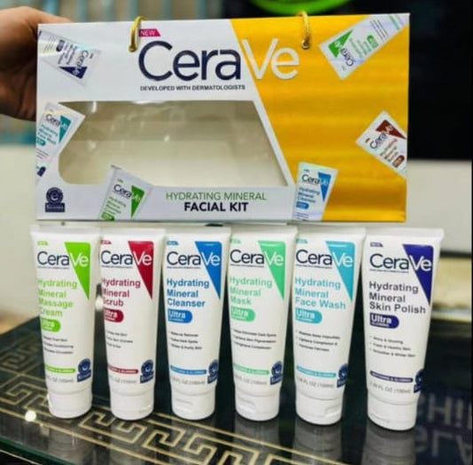 Pack Of 06 Cerave Hydrating Mineral Facial Kit | Best Quality Hydrating Mineral Facial Kit (H)