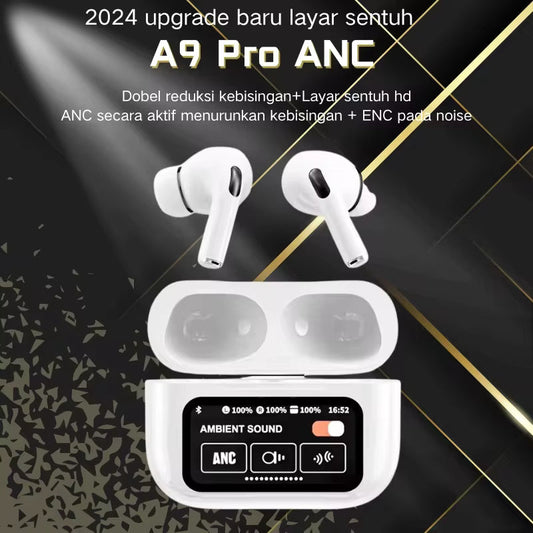 A9 Pro Wireless Bluetooth Headphones Anc Noise Reduction Headset Led Touch