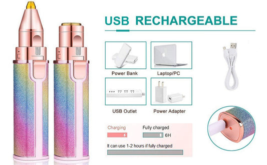2in1 Electric Eyebrow Trimmer and Shaver Rechargeable Hair Remover (A)