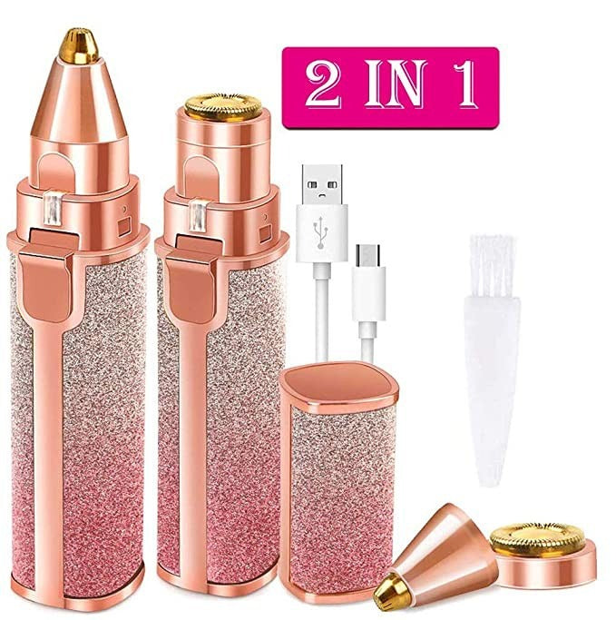 2in1 Electric Eyebrow Trimmer and Shaver Rechargeable Hair Remover (A)