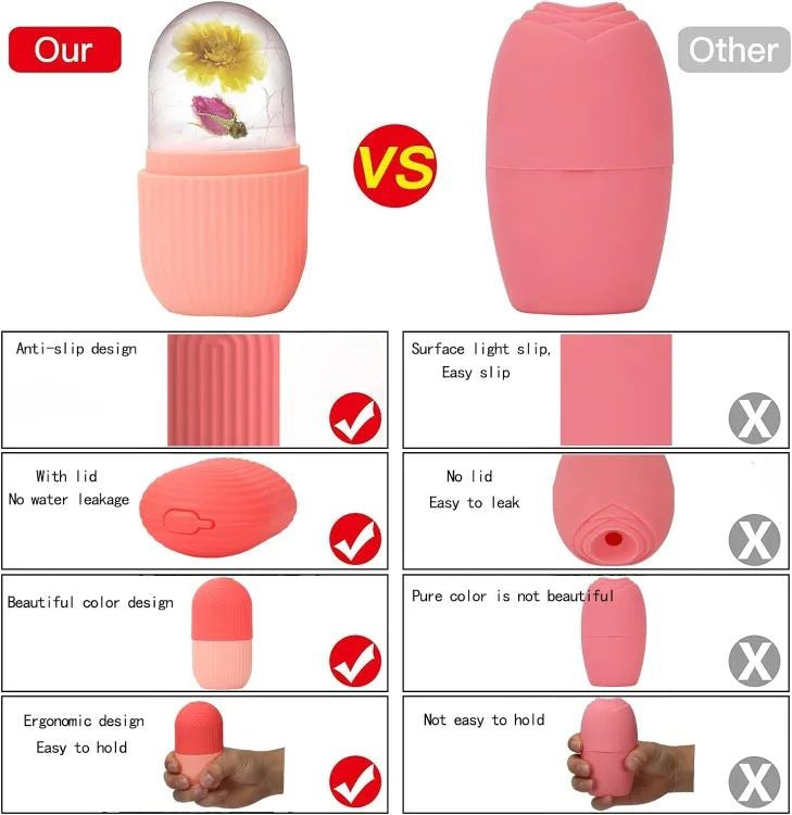 Silicone Ice Cube Roller Massager for Face Eyes and Neck Naturally Conditioning and Sk Carein