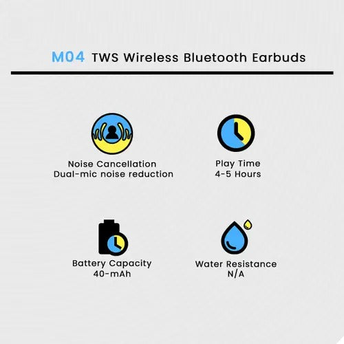 M04 Tws Wireless Bluetooth Earbuds