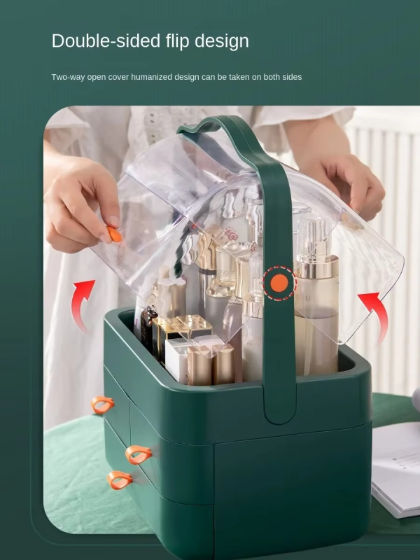 Multi-functional Acrylic Cosmetic Organizer With Multiple Drawers  (H)