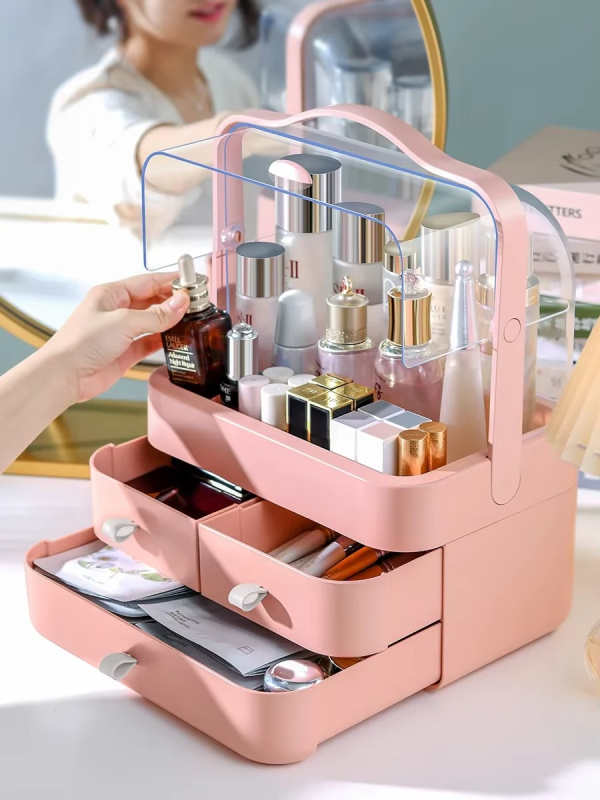 Multi-functional Acrylic Cosmetic Organizer With Multiple Drawers  (H)